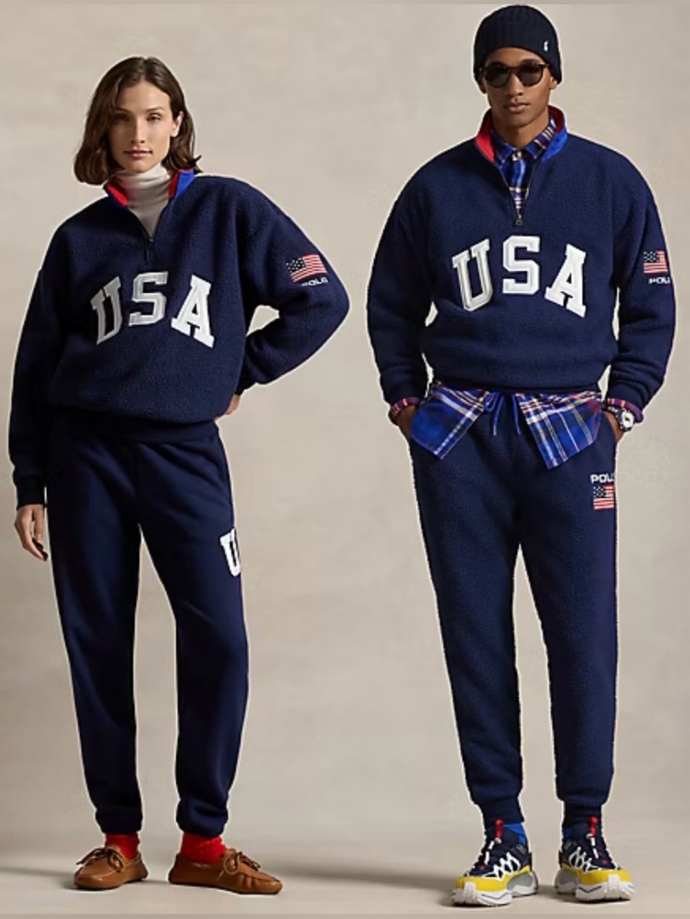 Polo Ralph Lauren Relaxed Fit Flag Fleece Pullover with USA Logo Unisex
